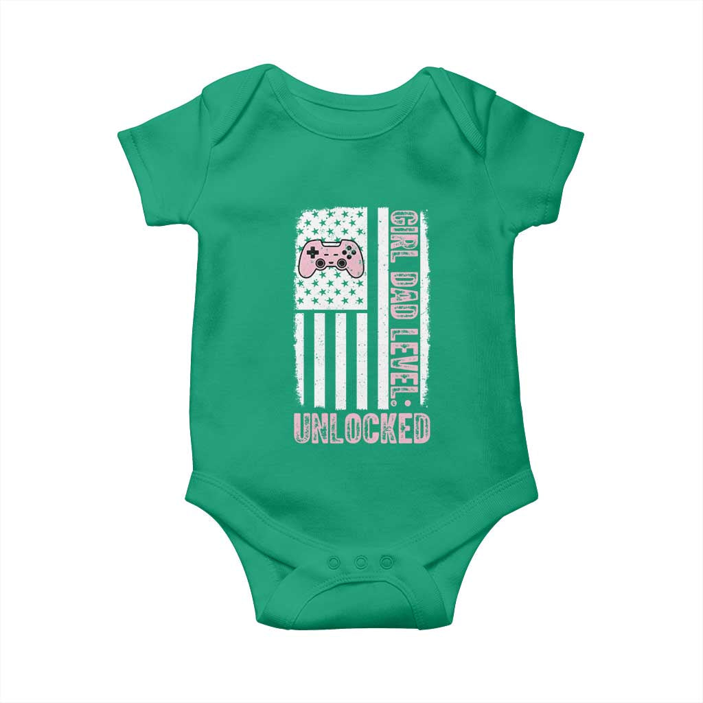 Girl Dad Level Unlocked Baby Onesie Funny New Dad