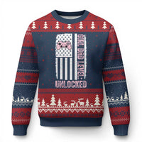 Girl Dad Level Unlocked Ugly Christmas Sweater Funny New Dad