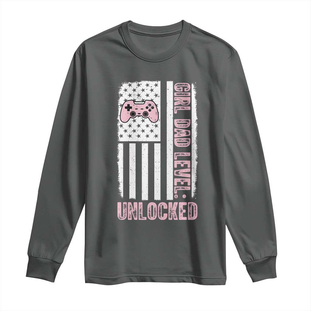 Girl Dad Level Unlocked Long Sleeve Shirt Funny New Dad