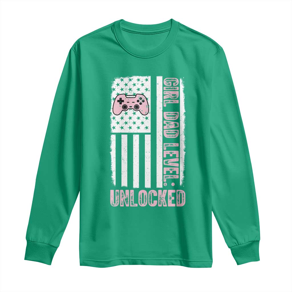 Girl Dad Level Unlocked Long Sleeve Shirt Funny New Dad