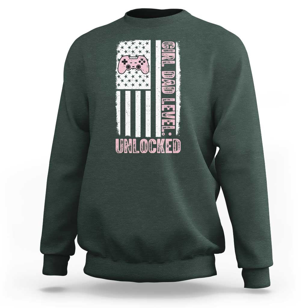 Girl Dad Level Unlocked Sweatshirt Funny New Dad