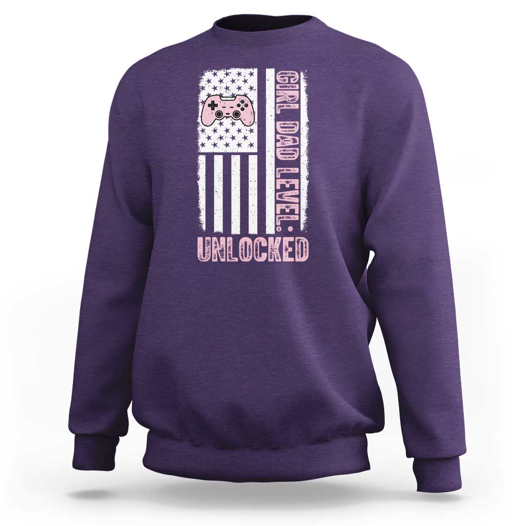 Girl Dad Level Unlocked Sweatshirt Funny New Dad