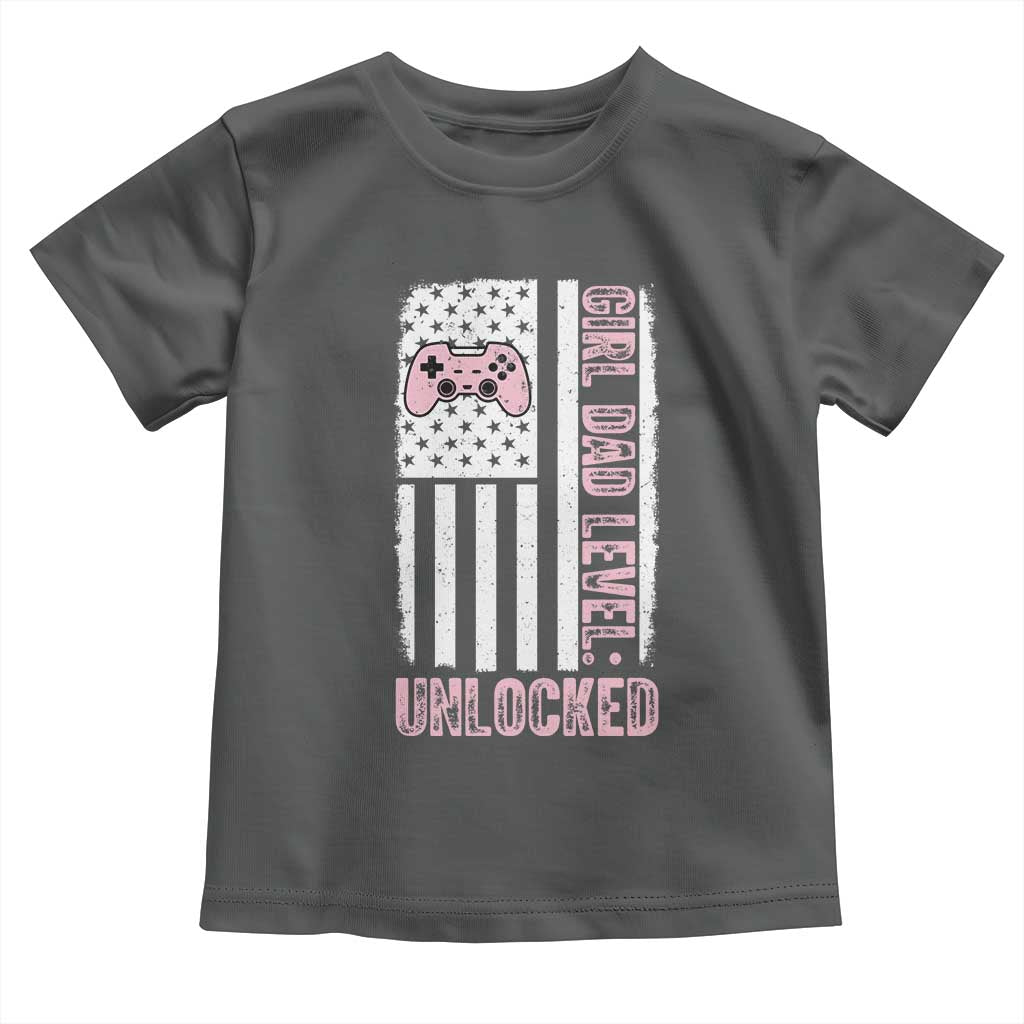 Girl Dad Level Unlocked Toddler T Shirt Funny New Dad