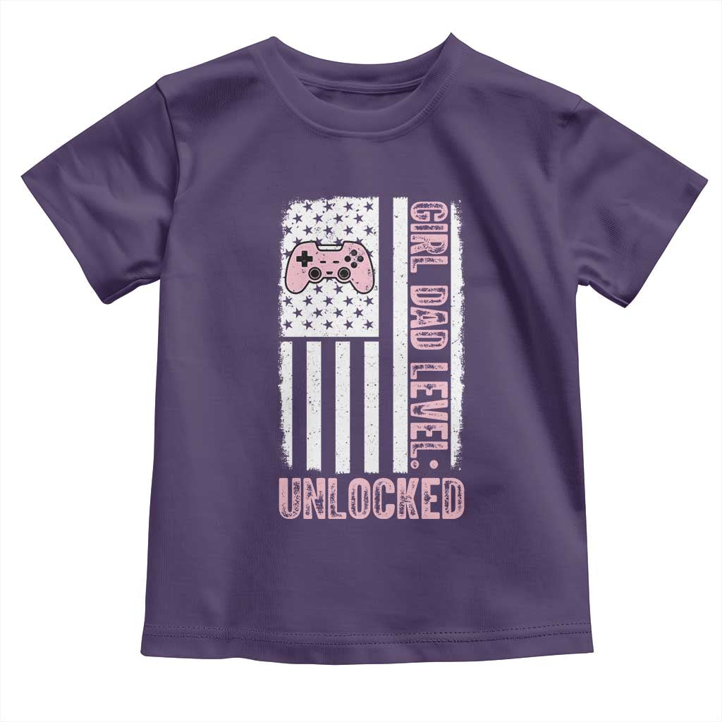 Girl Dad Level Unlocked Toddler T Shirt Funny New Dad