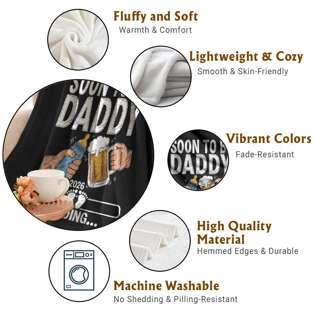 Dad to Be 2026 Throw Blanket Promoted To Daddy Beer Lover New Baby Gift
