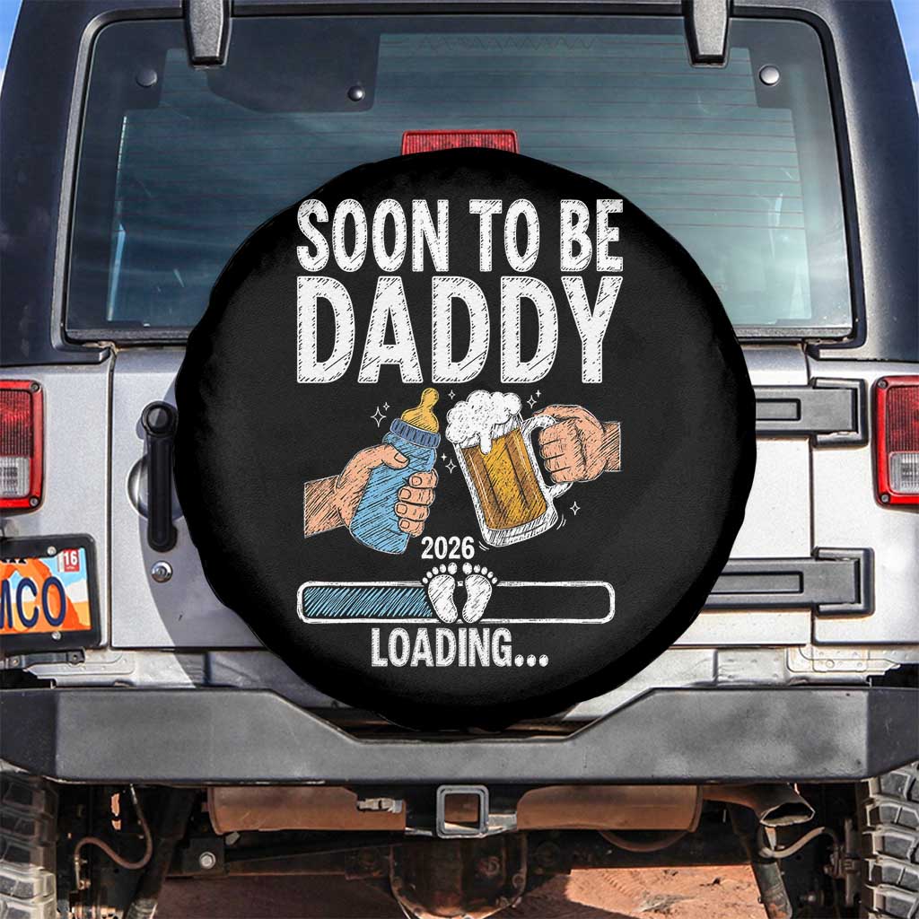Dad to Be 2026 Spare Tire Cover Promoted To Daddy Beer Lover New Baby Gift