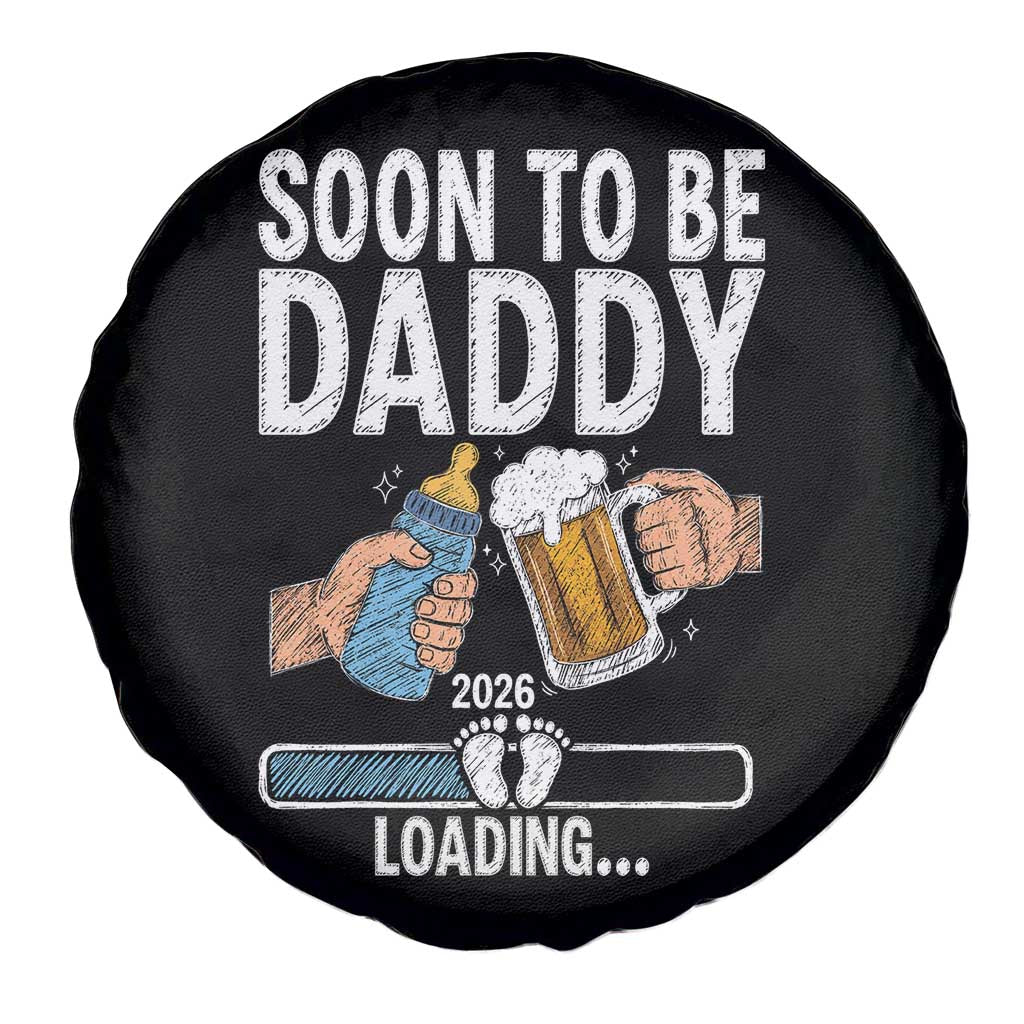 Dad to Be 2026 Spare Tire Cover Promoted To Daddy Beer Lover New Baby Gift