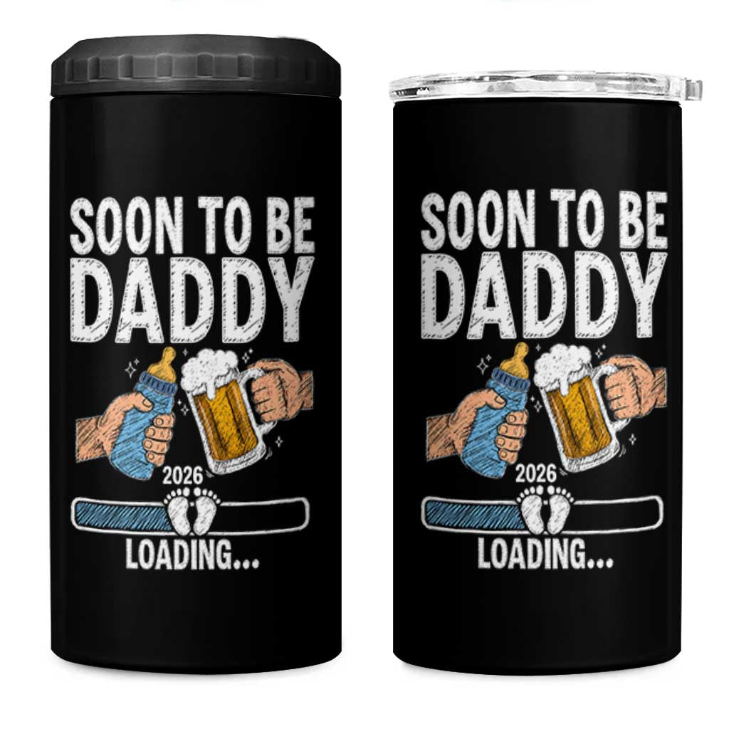Dad to Be 2026 4 in 1 Can Cooler Tumbler Promoted To Daddy Beer Lover New Baby Gift