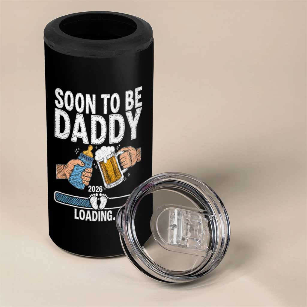 Dad to Be 2026 4 in 1 Can Cooler Tumbler Promoted To Daddy Beer Lover New Baby Gift