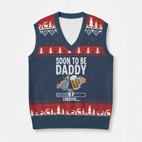 Dad to Be 2026 V-Neck Knit Sweater Vest Promoted To Daddy Beer Lover New Baby Gift