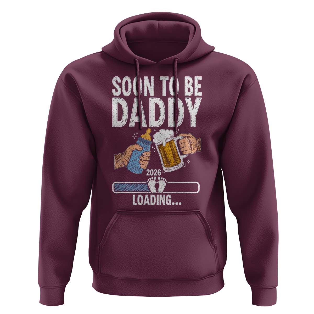 Dad to Be 2026 Hoodie Promoted To Daddy Beer Lover New Baby Gift