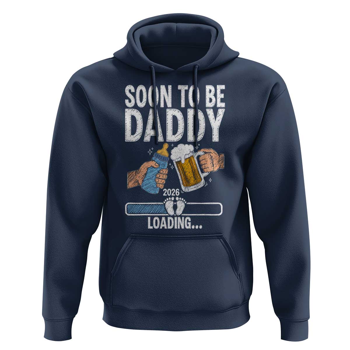 Dad to Be 2026 Hoodie Promoted To Daddy Beer Lover New Baby Gift