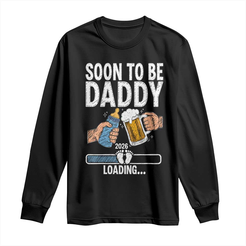 Dad to Be 2026 Long Sleeve Shirt Promoted To Daddy Beer Lover New Baby Gift