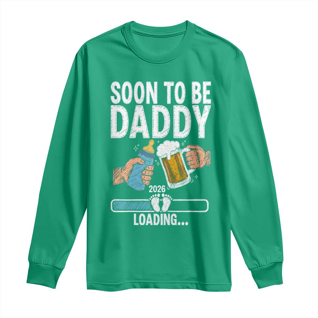 Dad to Be 2026 Long Sleeve Shirt Promoted To Daddy Beer Lover New Baby Gift