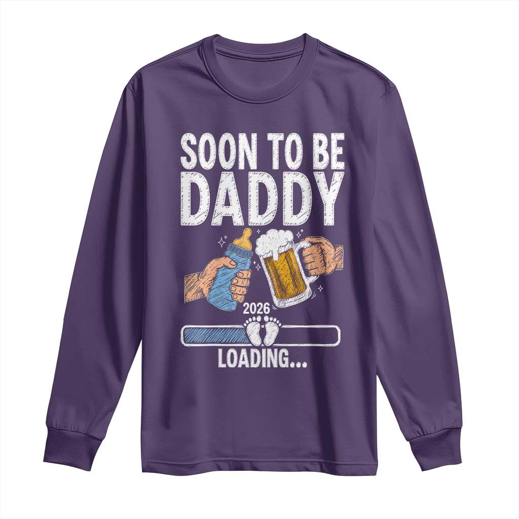 Dad to Be 2026 Long Sleeve Shirt Promoted To Daddy Beer Lover New Baby Gift