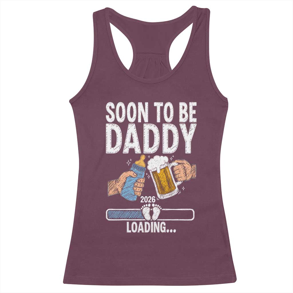 Dad to Be 2026 Racerback Tank Top Promoted To Daddy Beer Lover New Baby Gift
