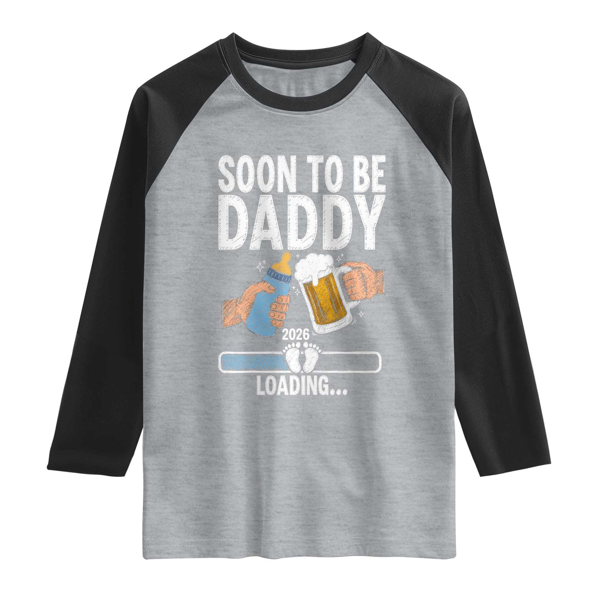 Dad to Be 2026 Raglan Shirt Promoted To Daddy Beer Lover New Baby Gift