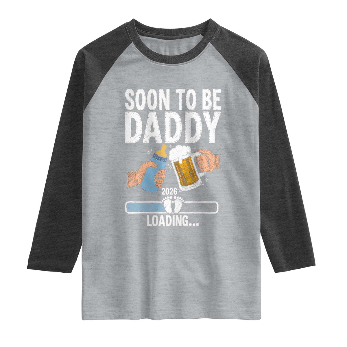 Dad to Be 2026 Raglan Shirt Promoted To Daddy Beer Lover New Baby Gift