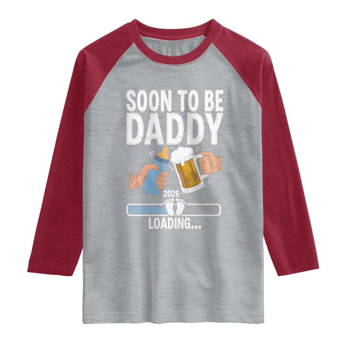 Dad to Be 2026 Raglan Shirt Promoted To Daddy Beer Lover New Baby Gift