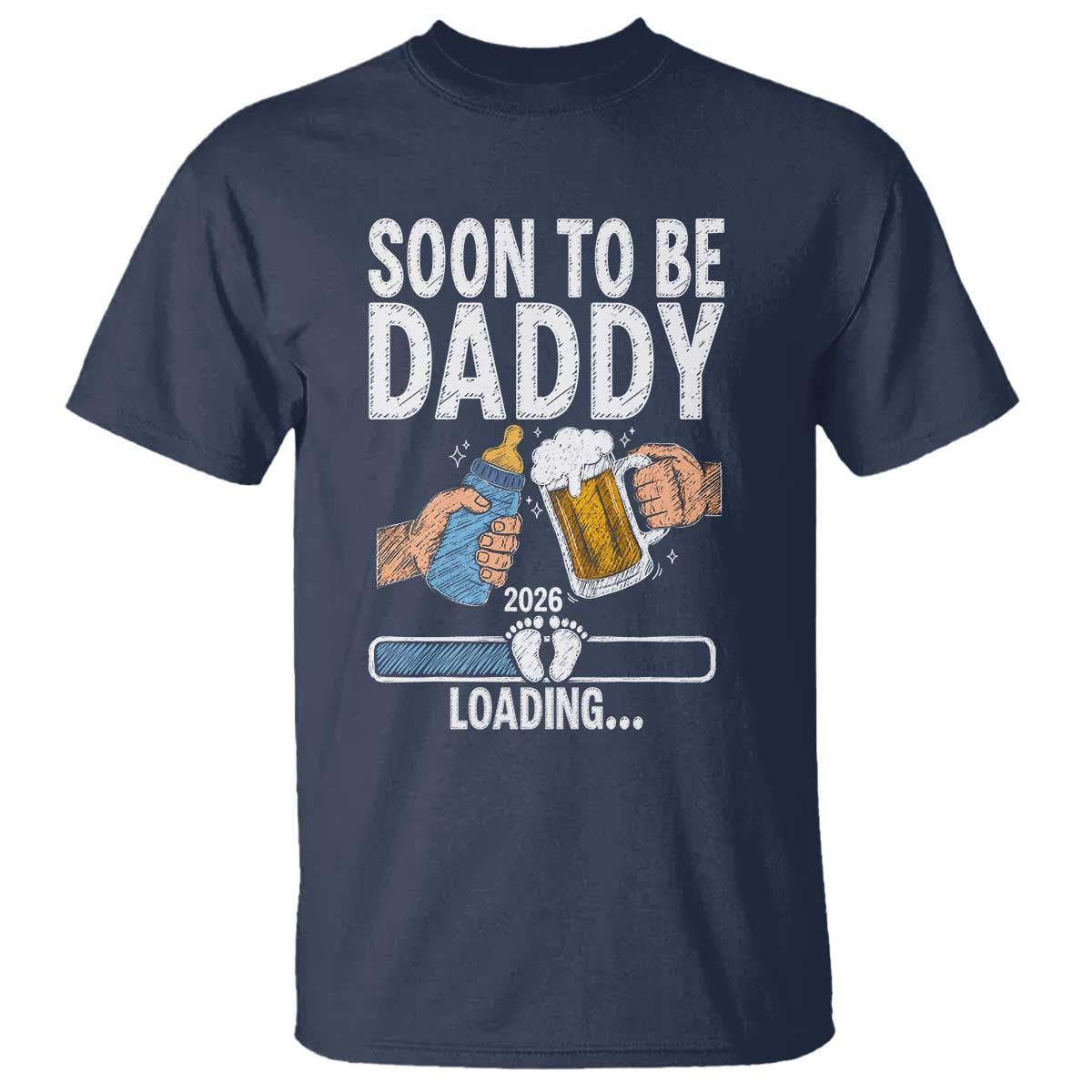 Dad to Be 2026 T Shirt Promoted To Daddy Beer Lover New Baby Gift