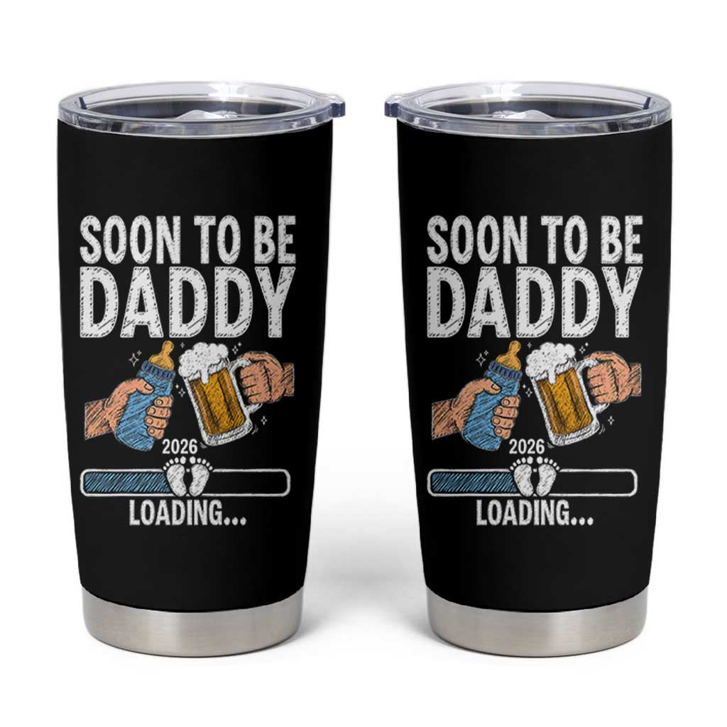 Dad to Be 2026 Tumbler Cup Promoted To Daddy Beer Lover New Baby Gift
