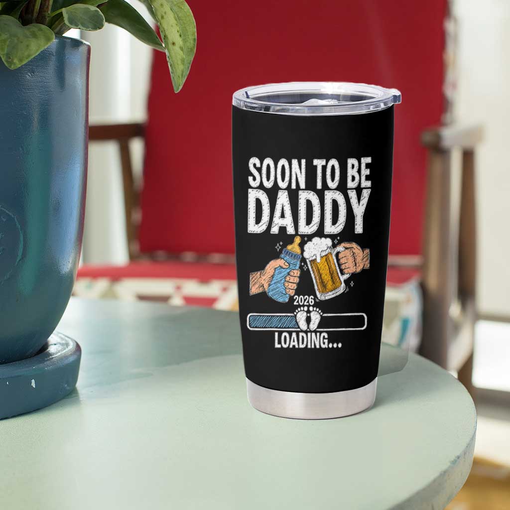 Dad to Be 2026 Tumbler Cup Promoted To Daddy Beer Lover New Baby Gift