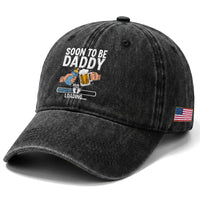 Dad to Be 2026 Washed Cotton Baseball Cap Promoted To Daddy Beer Lover New Baby Gift