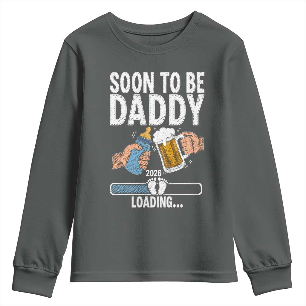 Dad to Be 2026 Youth Sweatshirt Promoted To Daddy Beer Lover New Baby Gift