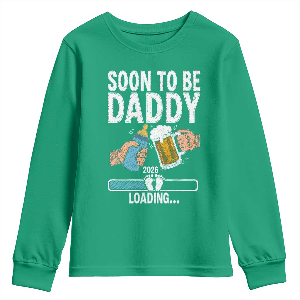 Dad to Be 2026 Youth Sweatshirt Promoted To Daddy Beer Lover New Baby Gift