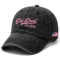 Soon to Be Daddy of Baby Girl 2026 Washed Cotton Baseball Cap Promoted to Daddy New Dad