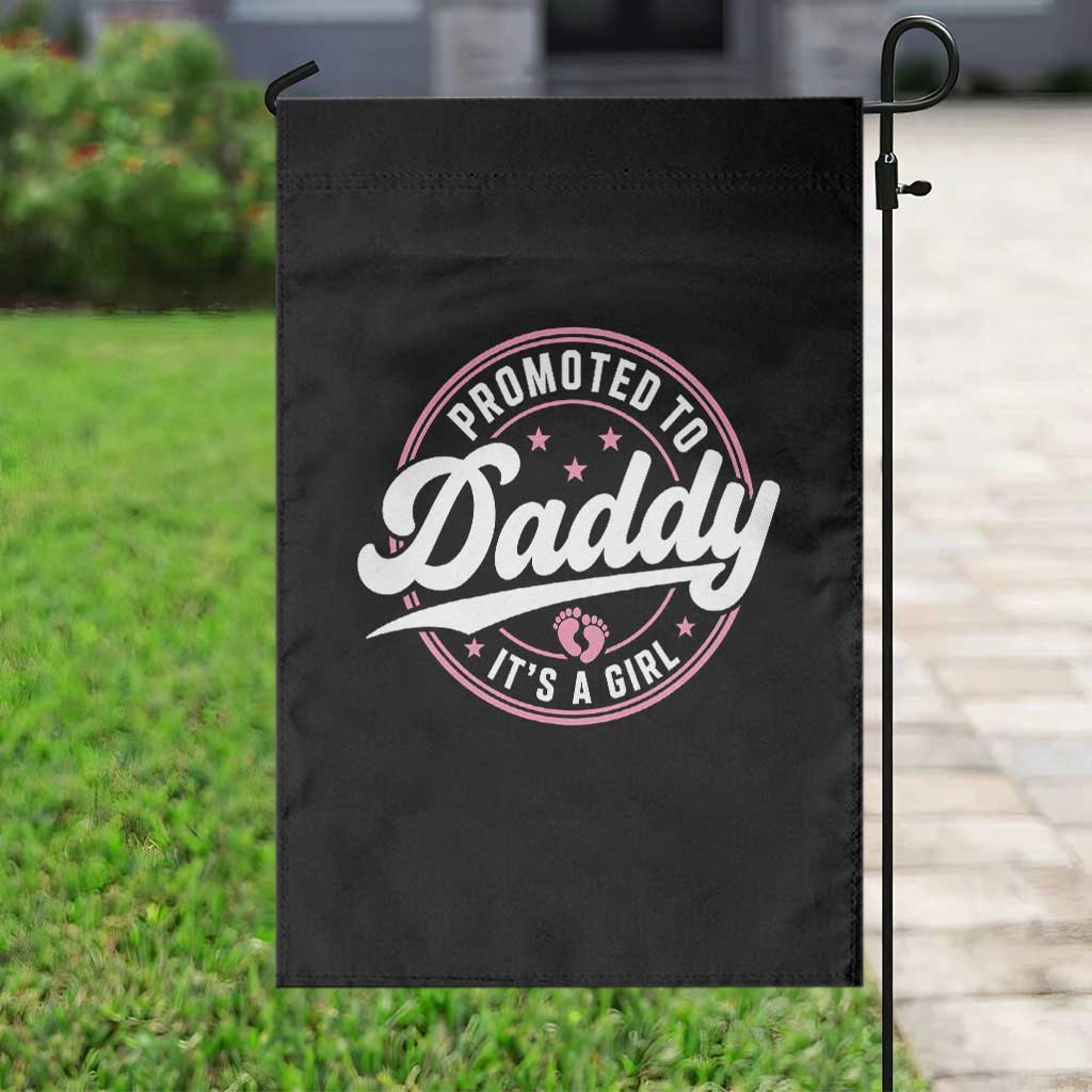 Promoted To Daddy It's A Girl Garden Flag Funny Pregnancy Reveal