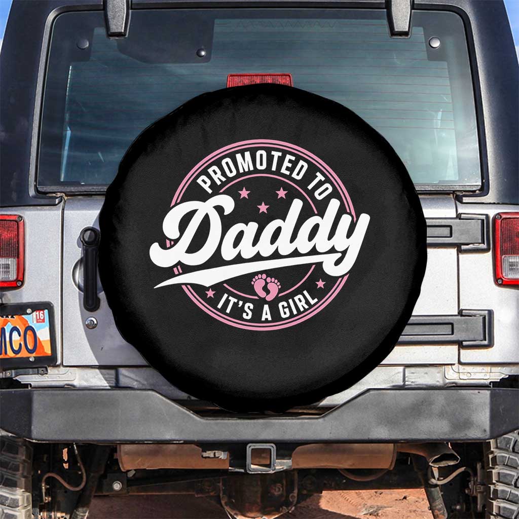 Promoted To Daddy It's A Girl Spare Tire Cover Funny Pregnancy Reveal