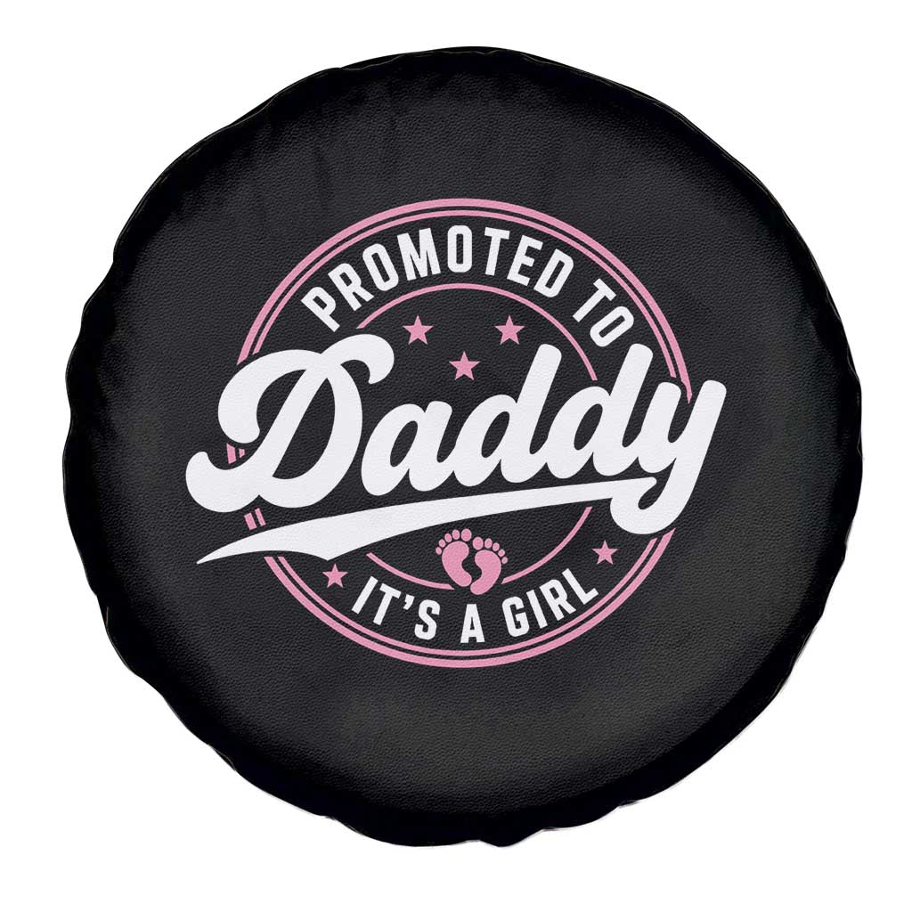 Promoted To Daddy It's A Girl Spare Tire Cover Funny Pregnancy Reveal