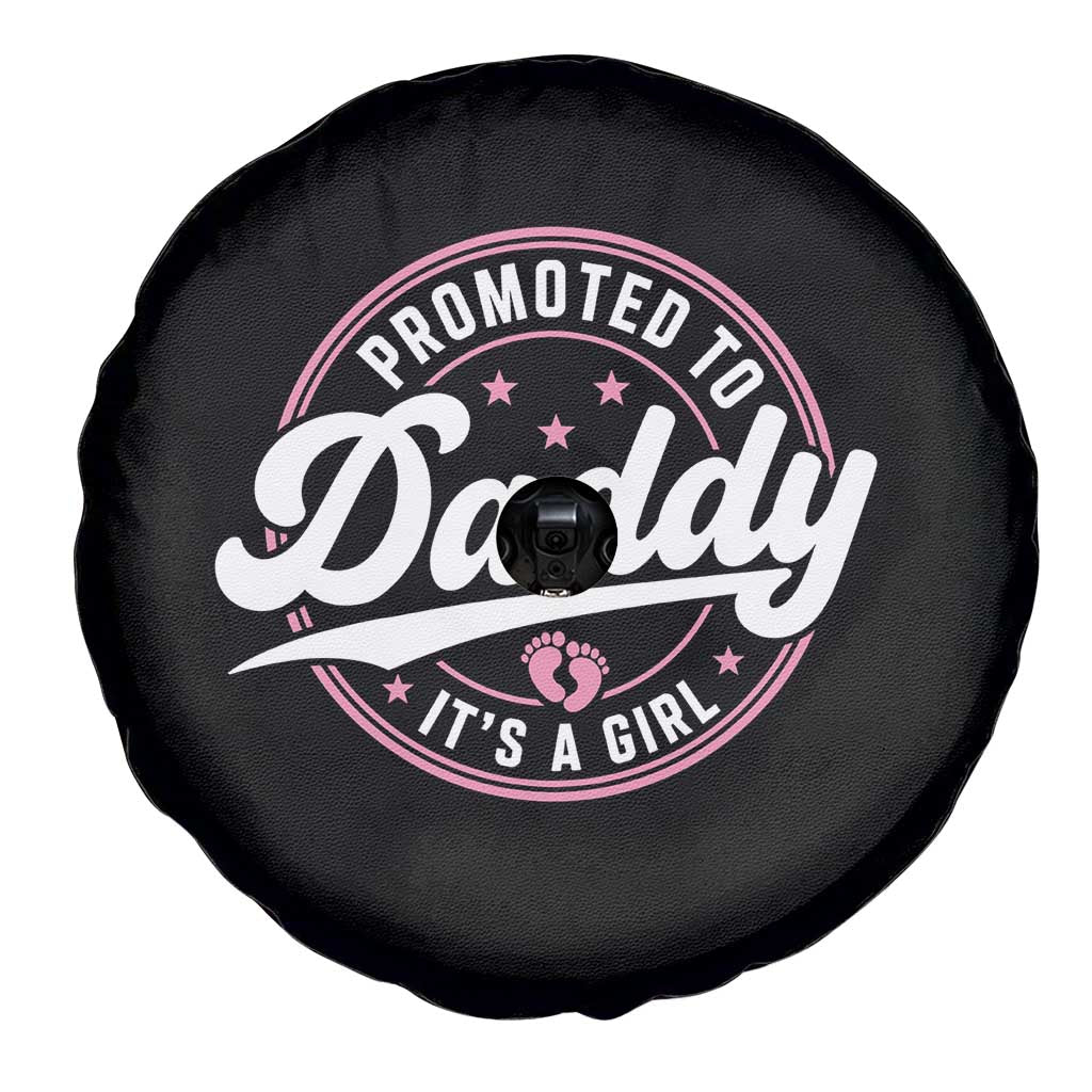 Promoted To Daddy It's A Girl Spare Tire Cover Funny Pregnancy Reveal