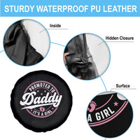 Promoted To Daddy It's A Girl Spare Tire Cover Funny Pregnancy Reveal