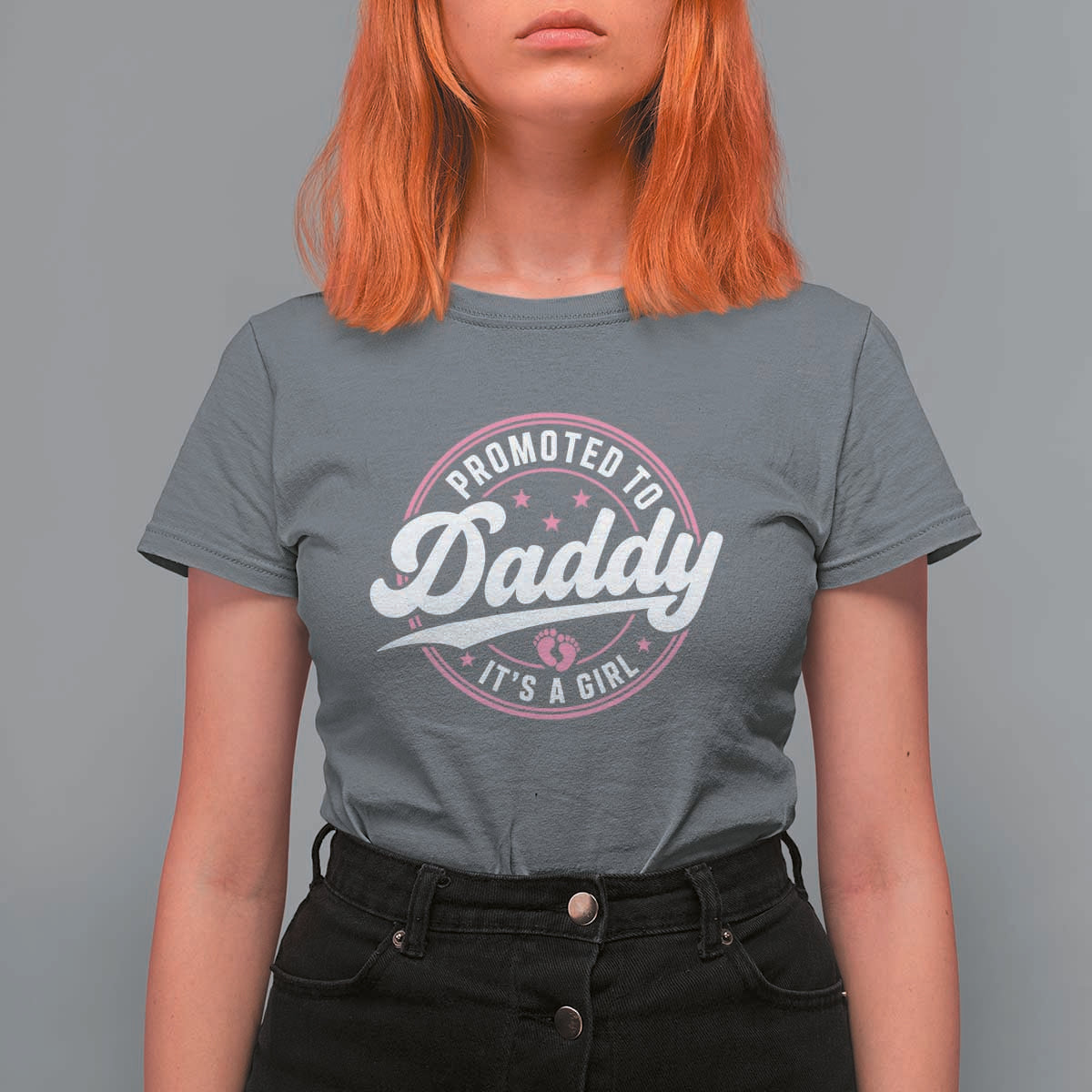 Promoted To Daddy It's A Girl T Shirt For Women Funny Pregnancy Reveal
