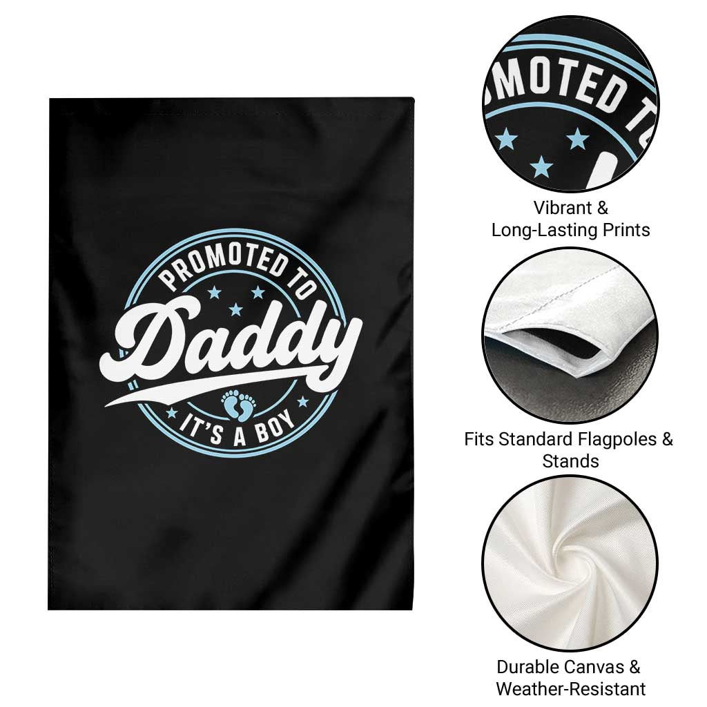 Promoted To Daddy It's A Boy Garden Flag Funny Pregnancy Reveal