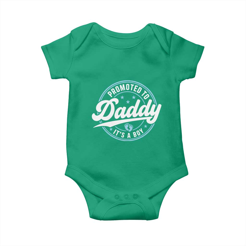 Promoted To Daddy It's A Boy Baby Onesie Funny Pregnancy Reveal