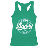 Promoted To Daddy It's A Boy Racerback Tank Top Funny Pregnancy Reveal