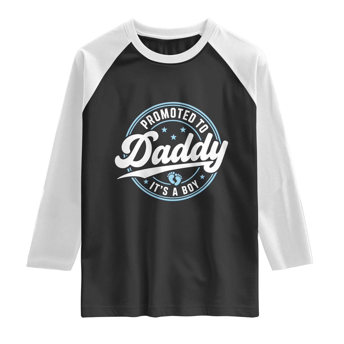 Promoted To Daddy It's A Boy Raglan Shirt Funny Pregnancy Reveal