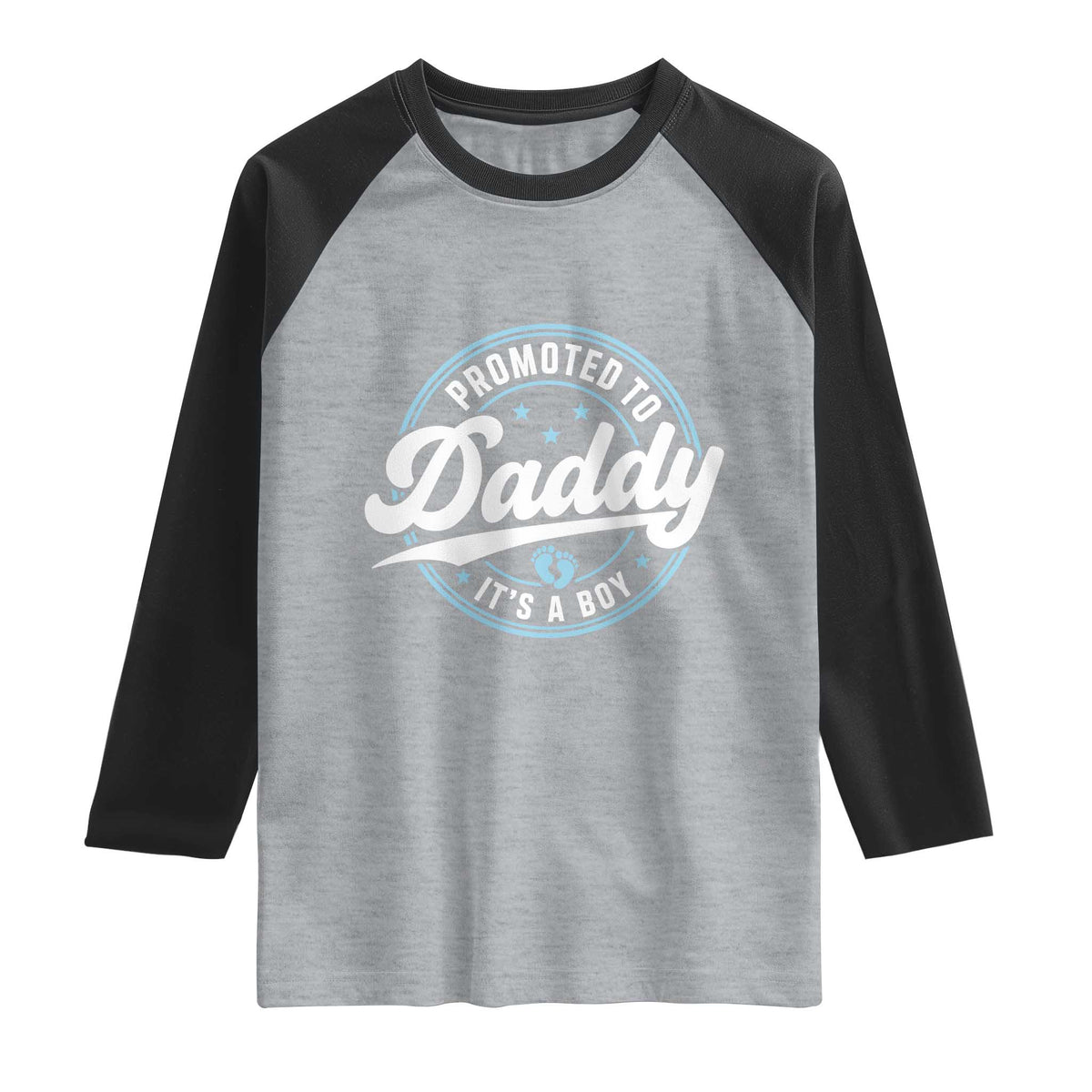 Promoted To Daddy It's A Boy Raglan Shirt Funny Pregnancy Reveal
