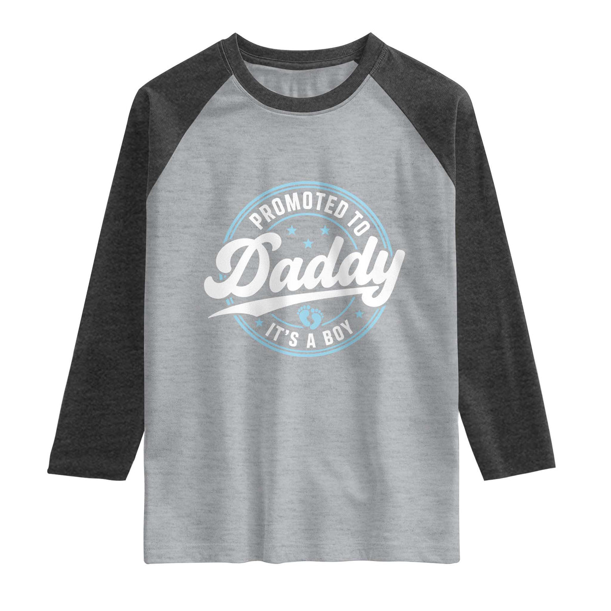 Promoted To Daddy It's A Boy Raglan Shirt Funny Pregnancy Reveal