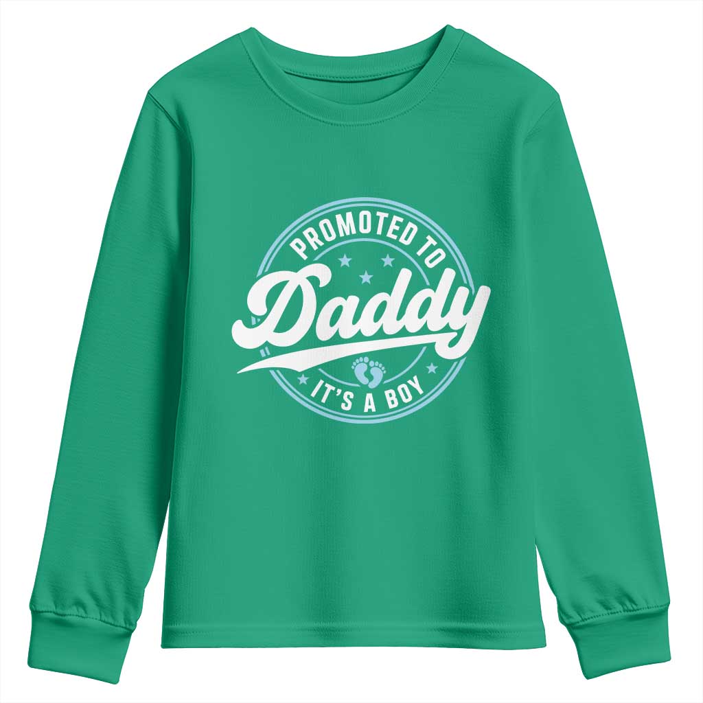 Promoted To Daddy It's A Boy Youth Sweatshirt Funny Pregnancy Reveal