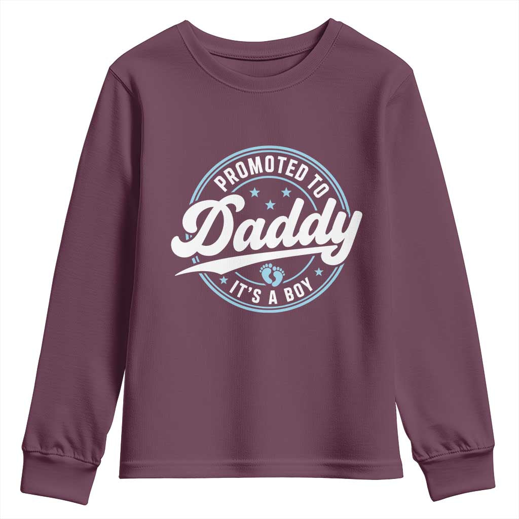 Promoted To Daddy It's A Boy Youth Sweatshirt Funny Pregnancy Reveal