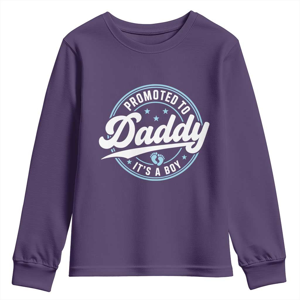 Promoted To Daddy It's A Boy Youth Sweatshirt Funny Pregnancy Reveal