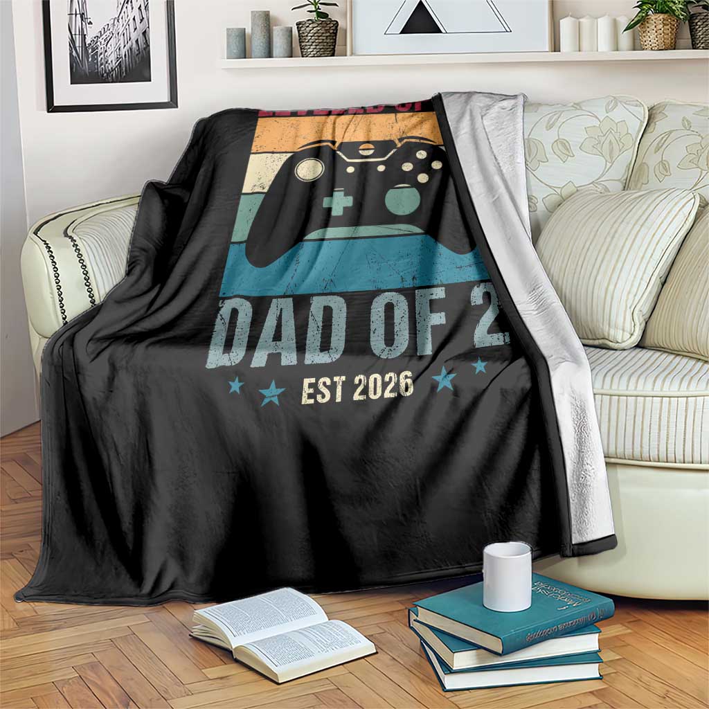 Dad Level Unlocked Throw Blanket Funny New Dad Gaming Father's Day Gift