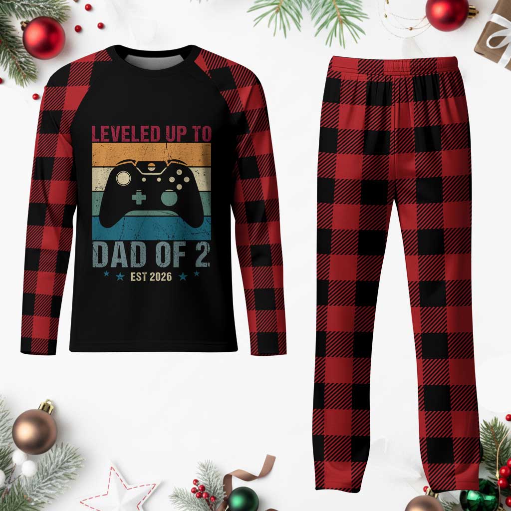 Dad Level Unlocked Plaid Pajama Set Funny New Dad Gaming Father's Day Gift