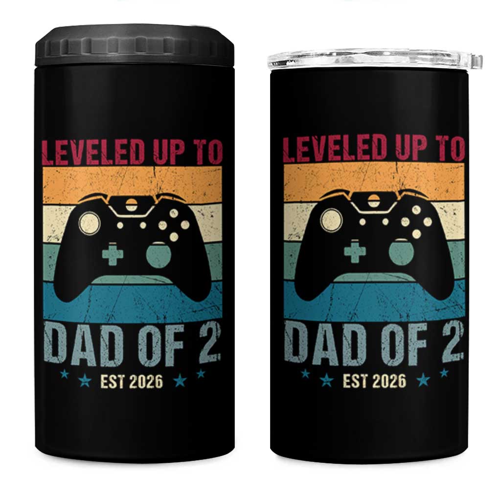Dad Level Unlocked 4 in 1 Can Cooler Tumbler Funny New Dad Gaming Father's Day Gift