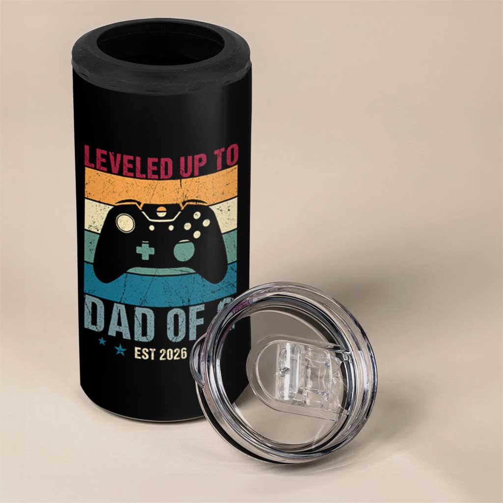 Dad Level Unlocked 4 in 1 Can Cooler Tumbler Funny New Dad Gaming Father's Day Gift
