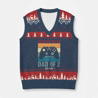 Dad Level Unlocked V-Neck Knit Sweater Vest Funny New Dad Gaming Father's Day Gift
